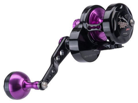 Jigging Master Monster Game High Speed Fishing Reel w/ Turbo Knob (Color:  Black-Purple / PE3 / Left Hand)